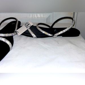 Zara rhinestone flat dress sandals